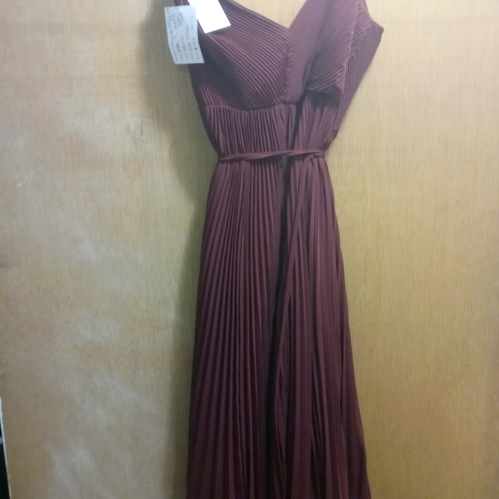 Luxe Chiffon Elegant Maxi Wrap Dress Color:(Plum/Wine/Burgundy) Size 12